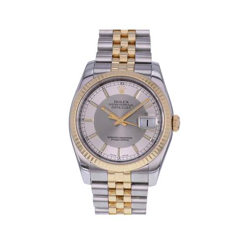 Montre d'occasion ROLEX DateJust 36 mixte mouvement automatique certifié (cosc) bracelet or jaune 750/000 et acier