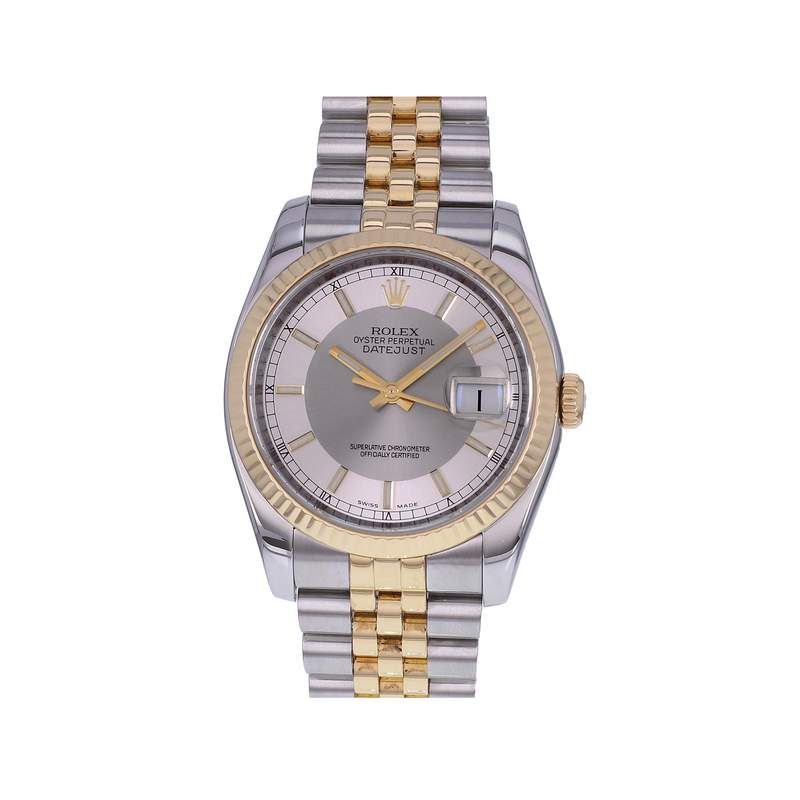 Montre d'occasion ROLEX DateJust 36 mixte mouvement automatique certifié (cosc) bracelet or jaune 750/000 et acier - vue 1