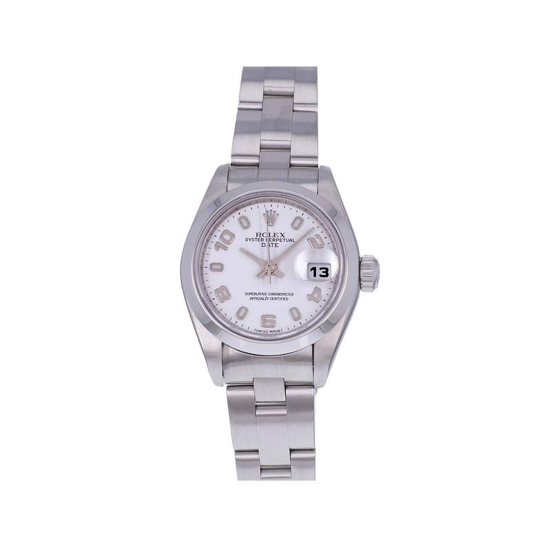 Montre d'occasion ROLEX Date Lady femme mouvement automatique certifié (cosc) bracelet acier - vue 1