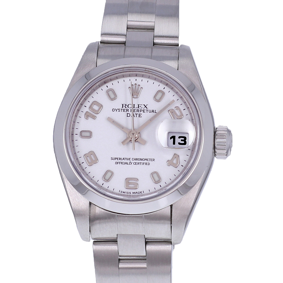 Montre d'occasion ROLEX Date Lady femme mouvement automatique certifié (cosc) bracelet acier - vue D1