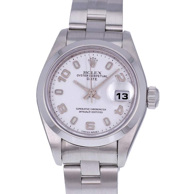 Montre d'occasion ROLEX Date Lady femme mouvement automatique certifié (cosc) bracelet acier - vue D1
