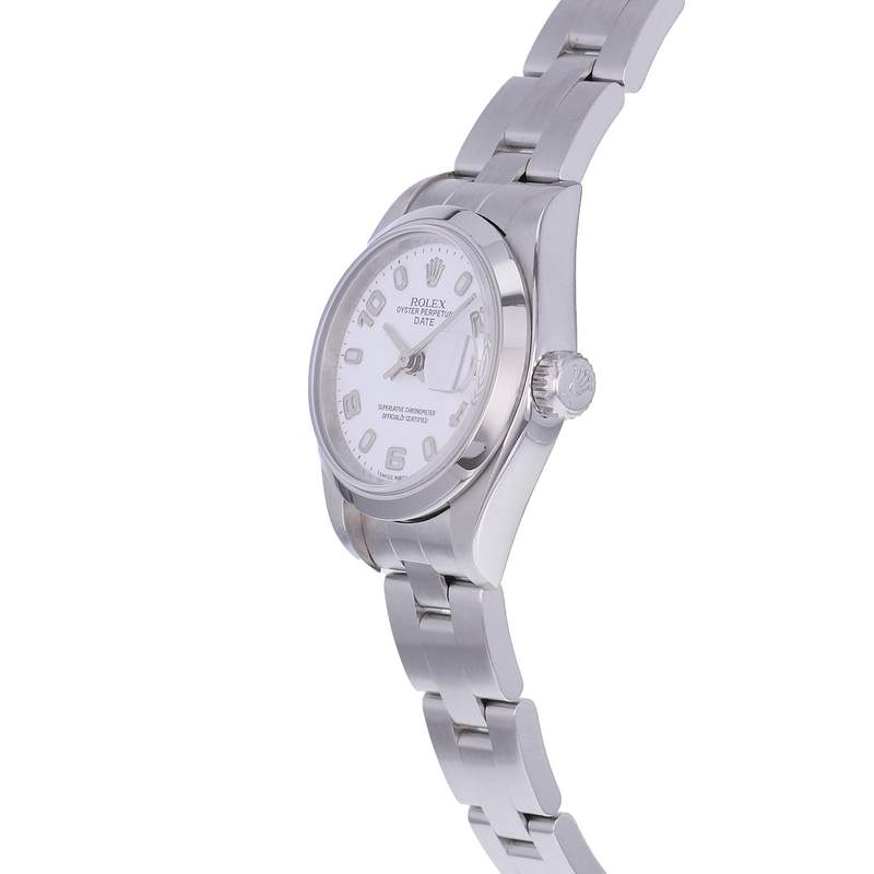 Montre d'occasion ROLEX Date Lady femme mouvement automatique certifié (cosc) bracelet acier - vue D2