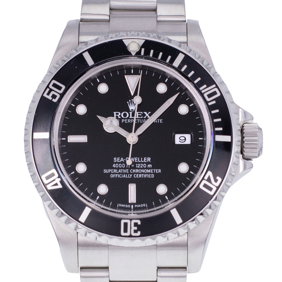 Montre d'occasion ROLEX Sea-Dweller homme mouvement automatique certifié (cosc) bracelet acier - vue D1