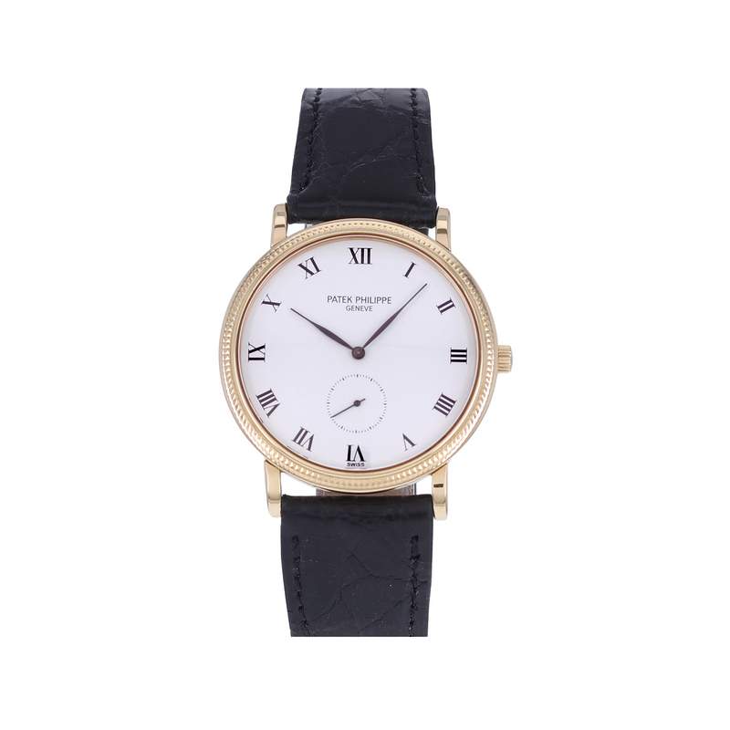 Montre d'occasion PATEK PHILIPPE Calatrava homme mécanique bracelet cuir cresus - vue 1
