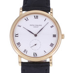 Montre d'occasion PATEK PHILIPPE Calatrava homme mécanique bracelet cuir cresus - vue D1