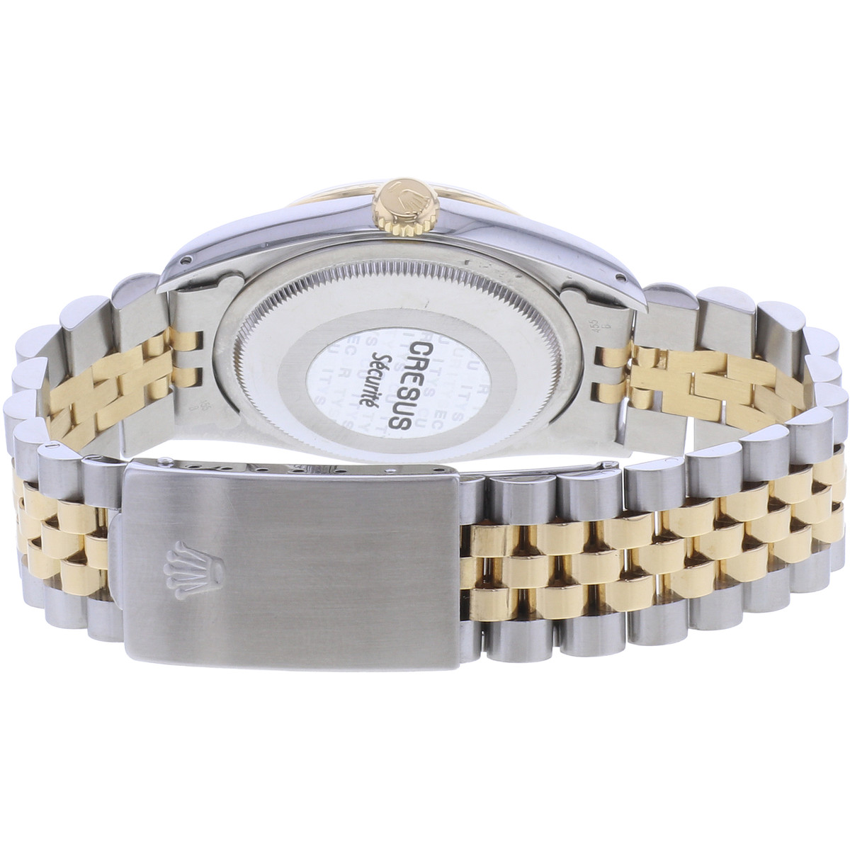 Montre d'occasion ROLEX DateJust 36 homme mouvement automatique certifié (cosc) bracelet or jaune 750/000 et acier - vue 3