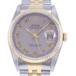 Montre d'occasion ROLEX DateJust 36 homme mouvement automatique certifié (cosc) bracelet or jaune 750/000 et acier - vue D1