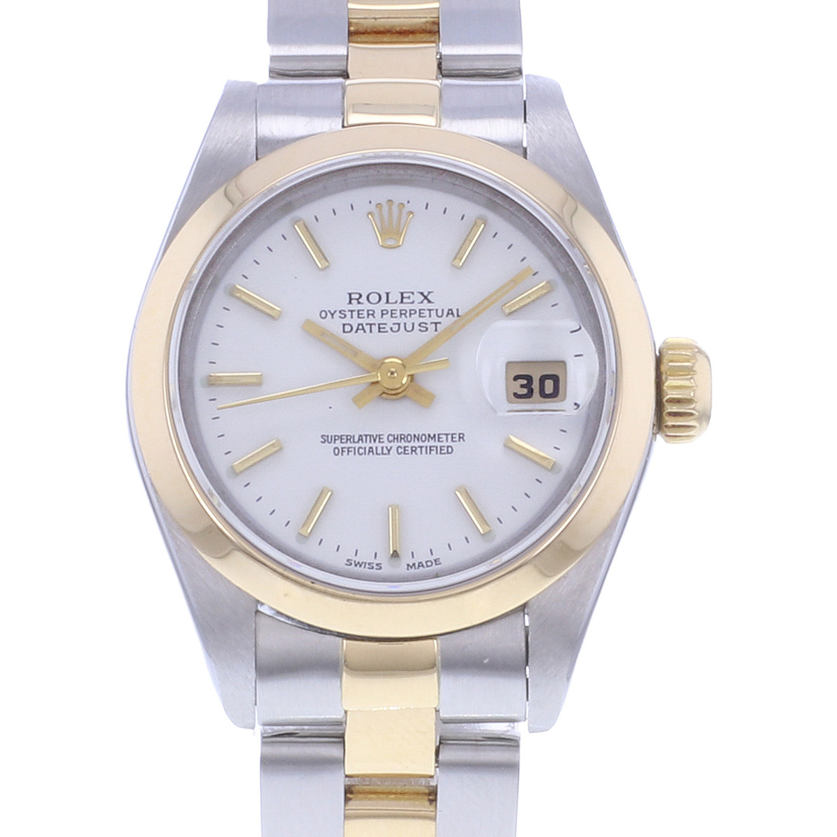 Montre d'occasion ROLEX DateJust Lady femme mouvement automatique certifié (cosc) bracelet or jaune 750/000 et acier - vue D1