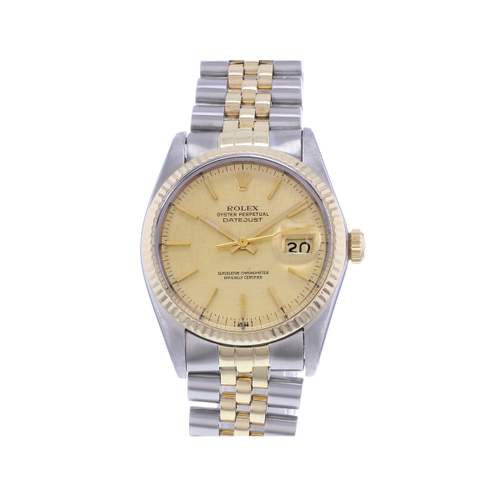 Pre-owned ROLEX DateJust Vintage men's watch with certified automatic movement (COSC) and a 750/000 yellow gold and steel bracelet