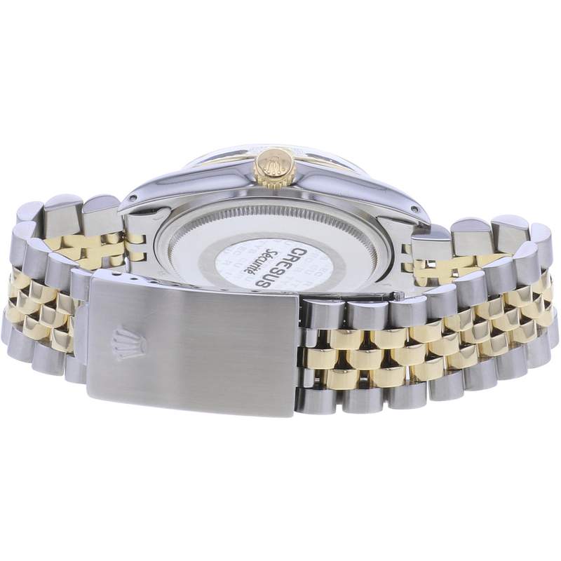 Montre d'occasion ROLEX DateJust Vintage homme mouvement automatique certifié (cosc) bracelet or jaune 750/000 et acier - vue 3