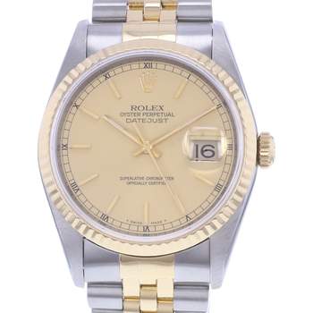 Montre d'occasion ROLEX DateJust 36 homme automatique bracelet or jaune 750/000 et acier