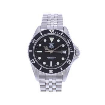 Montre d'occasion TAG HEUER 1000 Professional Vintage homme quartz bracelet acier