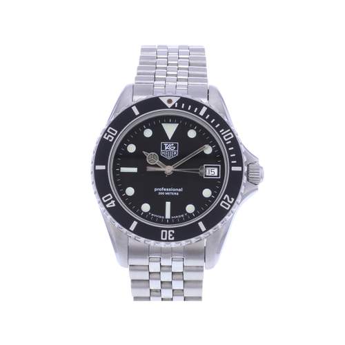 Montre d'occasion TAG HEUER 1000 Professional Vintage homme quartz bracelet acier