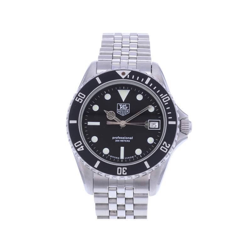 Montre d'occasion TAG HEUER 1000 Professional Vintage homme quartz bracelet acier - vue 1