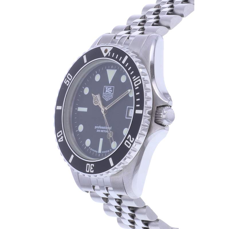 Montre d'occasion TAG HEUER 1000 Professional Vintage homme quartz bracelet acier - vue D2