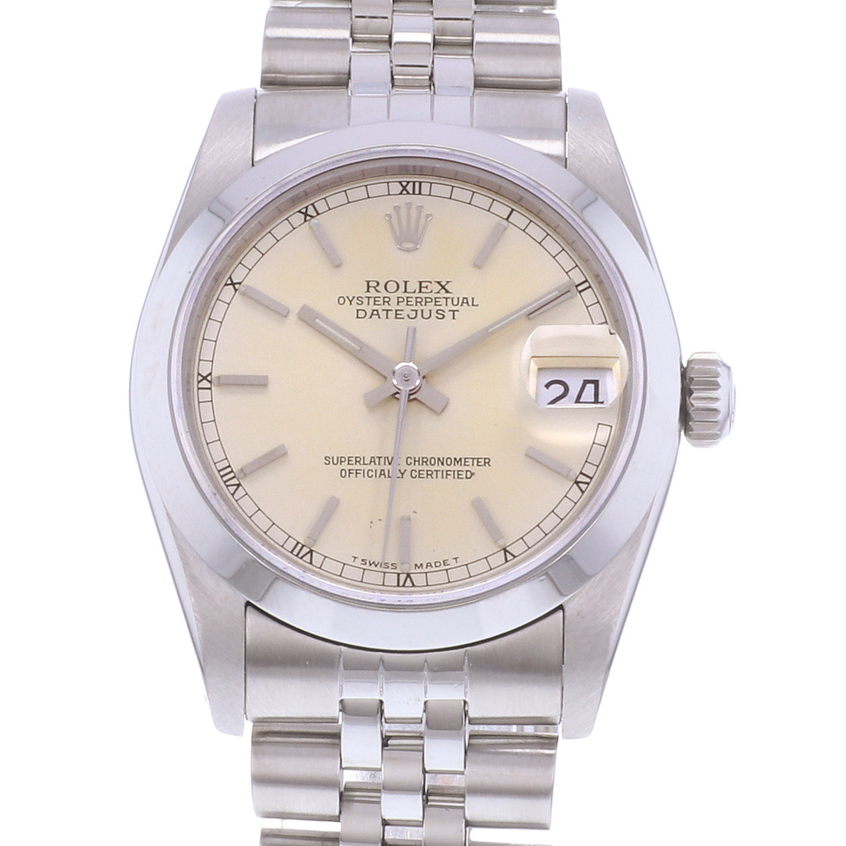Montre d'occasion ROLEX DateJust Medium femme mouvement automatique certifié (cosc) bracelet acier - vue D1