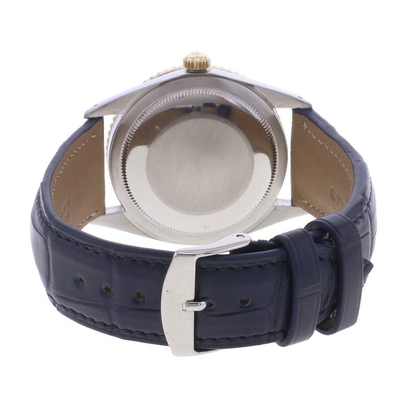 Montre d'occasion ROLEX DateJust Turn-O-Graph homme mouvement automatique certifié (cosc) bracelet cuir cresus - vue 3