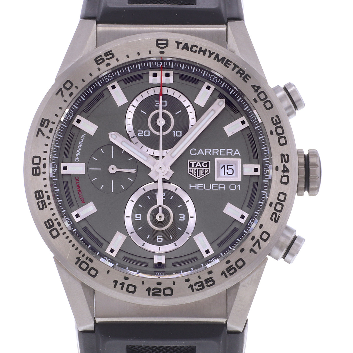 Montre d'occasion TAG HEUER Carrera Heuer 01 homme automatique bracelet caoutchouc - vue D1