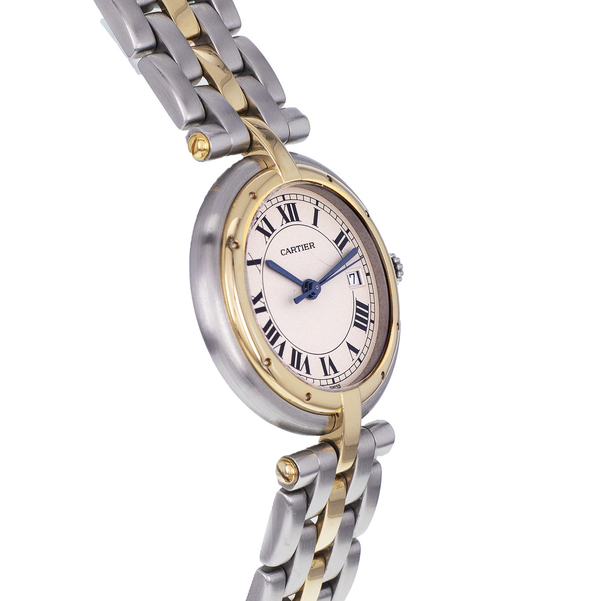 Montre d'occasion CARTIER Panthère Ronde femme quartz bracelet or jaune 750/000 et acier - vue 2