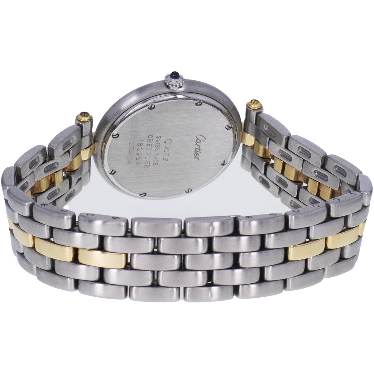 Montre d'occasion CARTIER Panthère Ronde femme quartz bracelet or jaune 750/000 et acier - vue 3