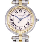 Montre d'occasion CARTIER Panthère Ronde femme quartz bracelet or jaune 750/000 et acier - vue D1
