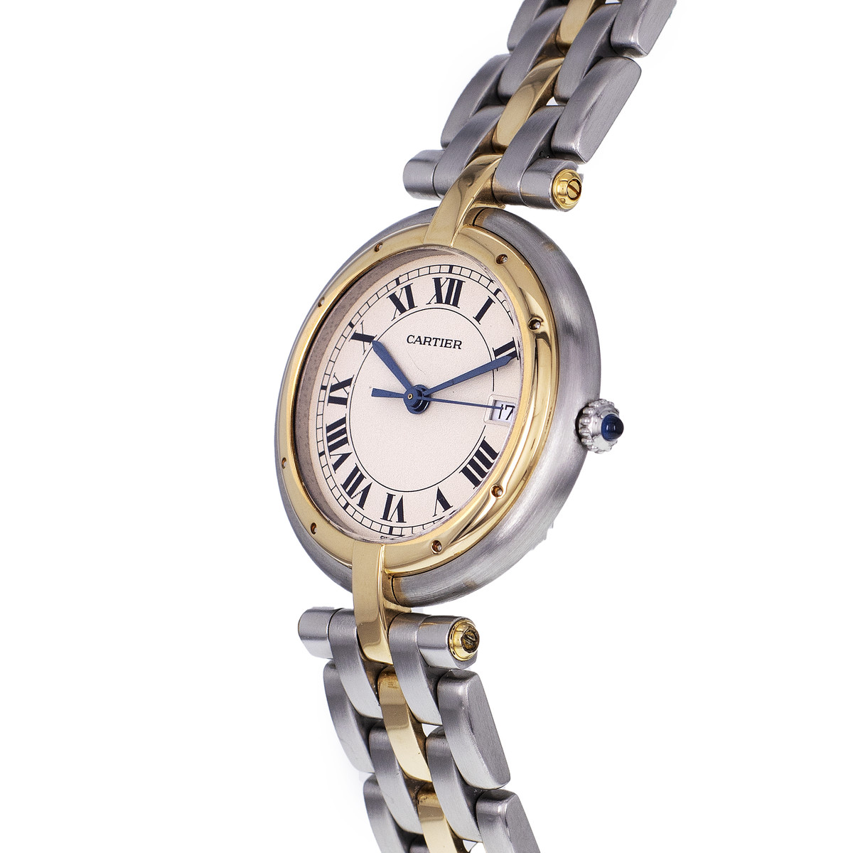 Montre d'occasion CARTIER Panthère Ronde femme quartz bracelet or jaune 750/000 et acier - vue D2