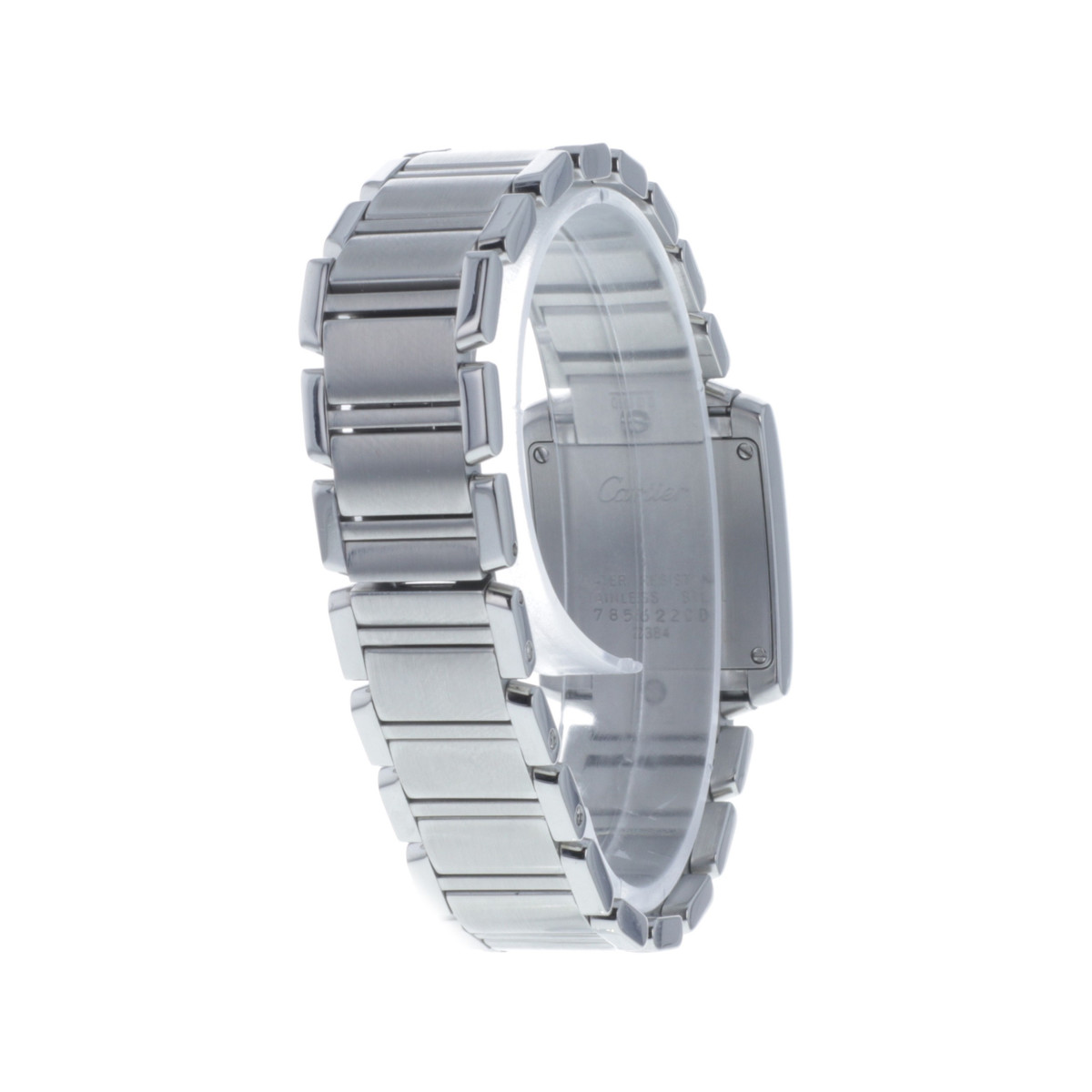 Montre d'occasion CARTIER Tank Française 20mm femme quartz bracelet acier - vue D4