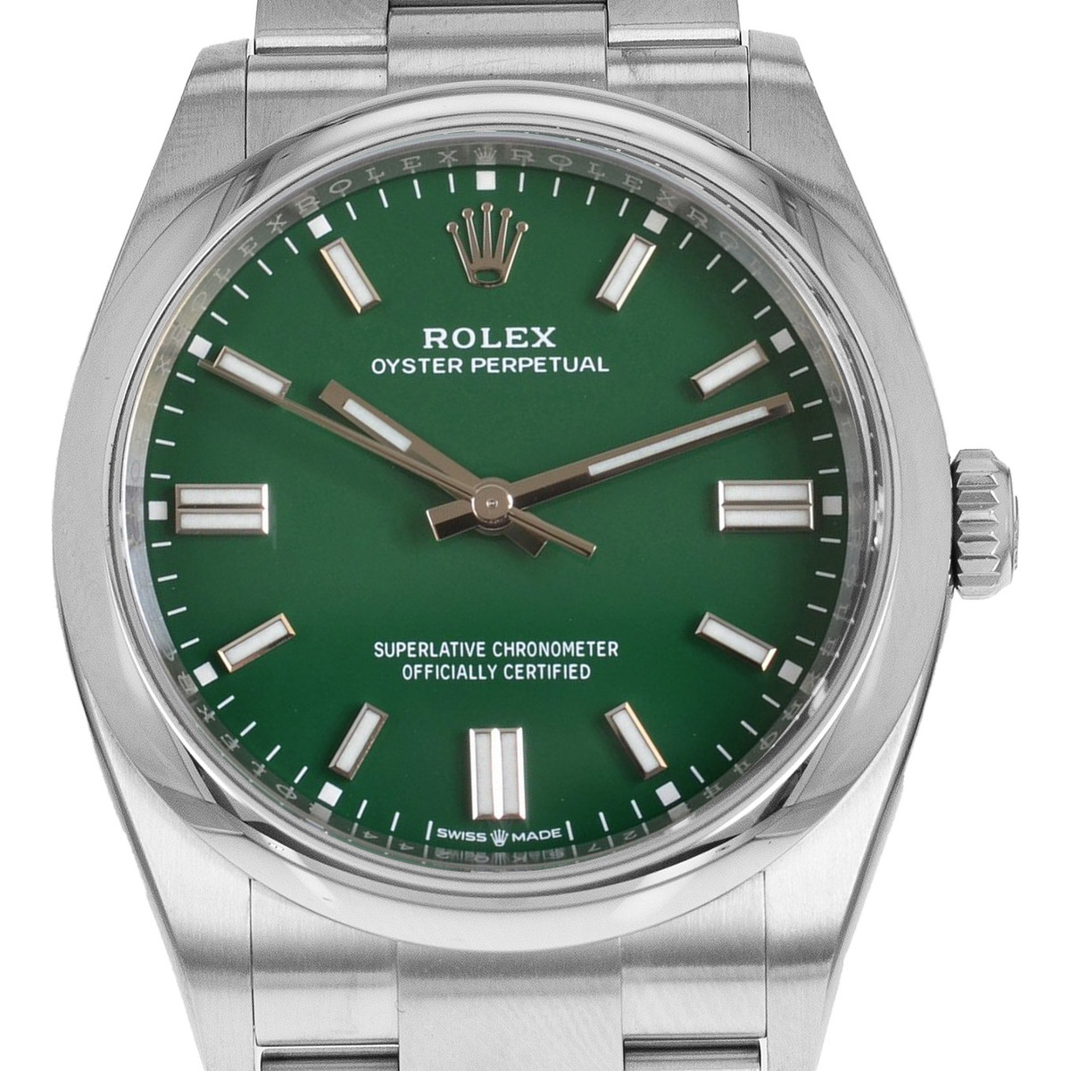 Montre d'occasion ROLEX Oyster Perpetual homme mouvement automatique certifié (cosc) bracelet acier - vue D1