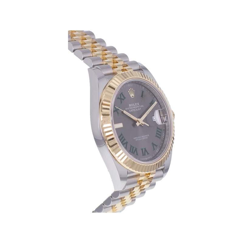 Montre d'occasion ROLEX DateJust 41 Wimbledon homme mouvement automatique certifié (cosc) bracelet or jaune 750/000 et acier - vue 2