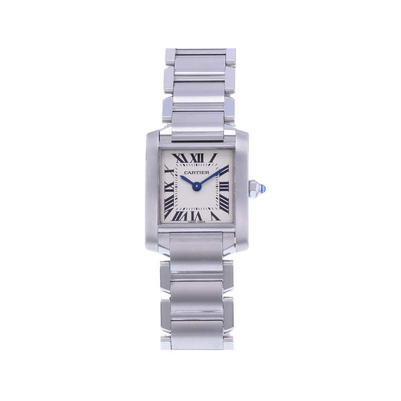 Montre d'occasion CARTIER Tank Française 20mm femme quartz bracelet acier - vue 1