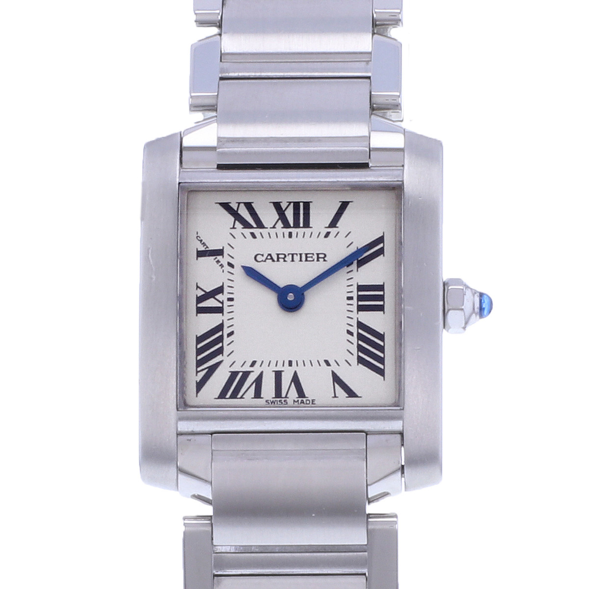 Montre d'occasion CARTIER Tank Française 20mm femme quartz bracelet acier - vue D1