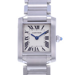 Montre d'occasion CARTIER Tank Française 20mm femme quartz bracelet acier - vue D1