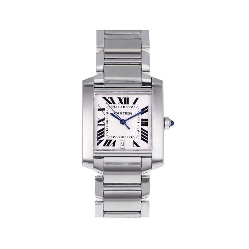 Montre d'occasion CARTIER Tank Française 28mm mixte automatique bracelet acier