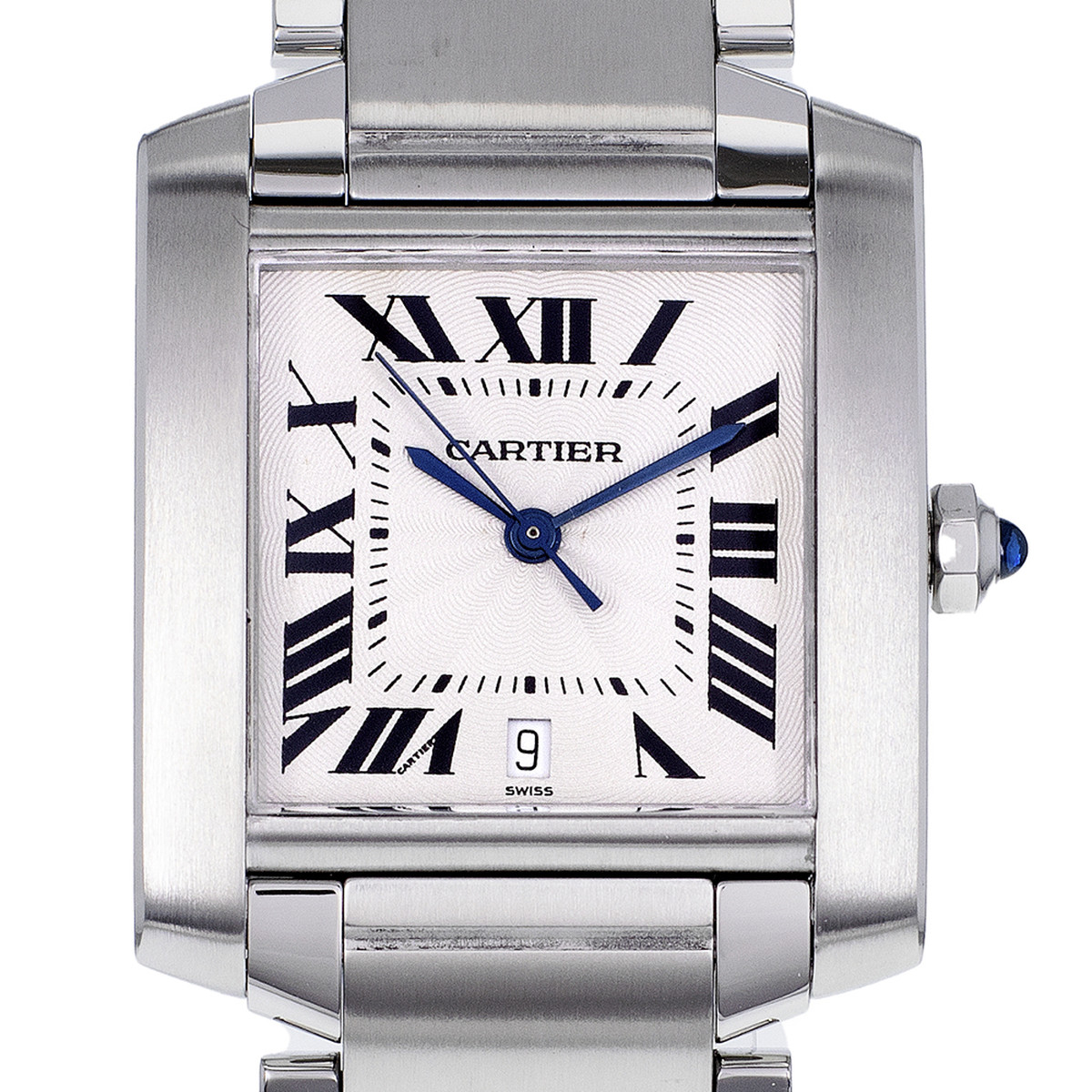 Montre d'occasion CARTIER Tank Française 28mm mixte automatique bracelet acier - vue D1