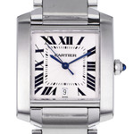 Montre d'occasion CARTIER Tank Française 28mm mixte automatique bracelet acier - vue D1