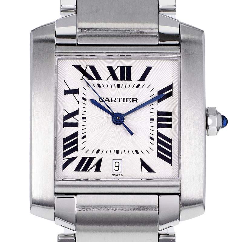 Montre d'occasion CARTIER Tank Française 28mm mixte automatique bracelet acier - vue D1