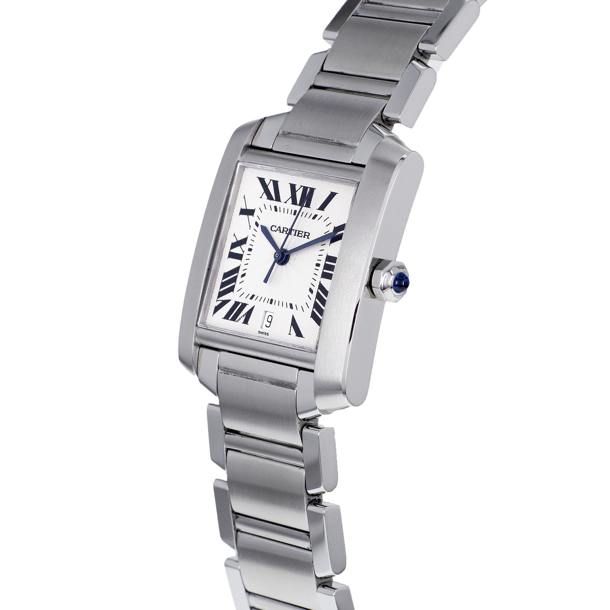 Montre d'occasion CARTIER Tank Française 28mm mixte automatique bracelet acier - vue D2