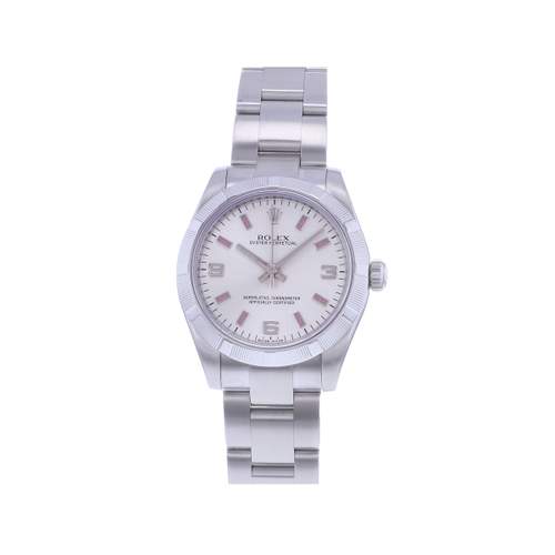 Montre d'occasion ROLEX Oyster Perpetual Medium femme mouvement automatique certifié (cosc) bracelet acier