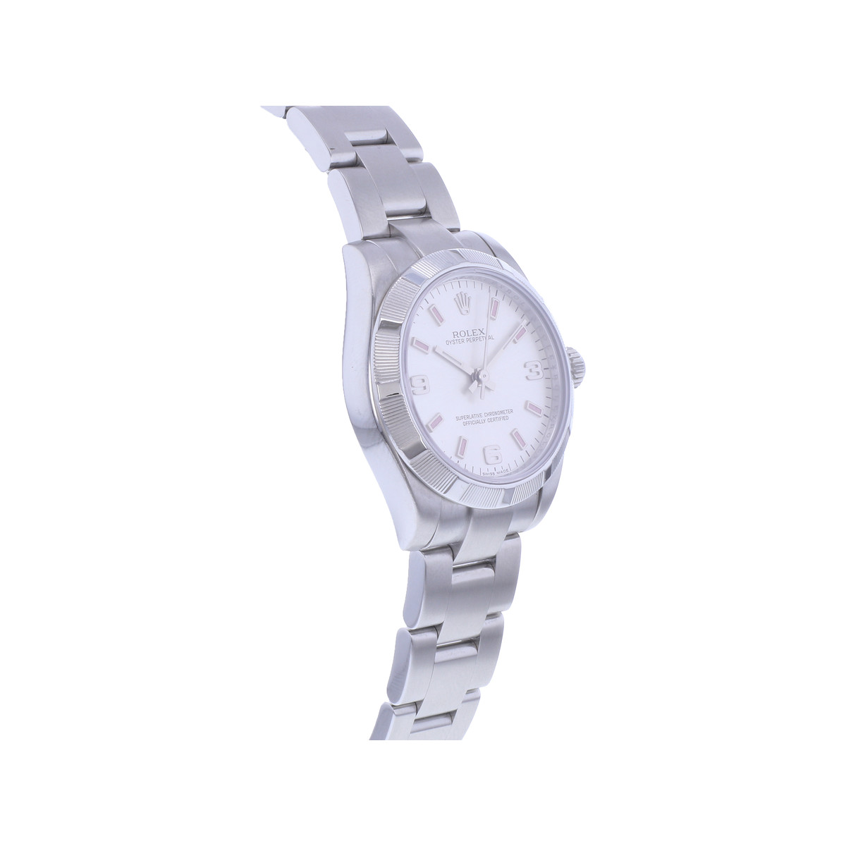 Montre d'occasion ROLEX Oyster Perpetual Medium femme mouvement automatique certifié (cosc) bracelet acier - vue 2