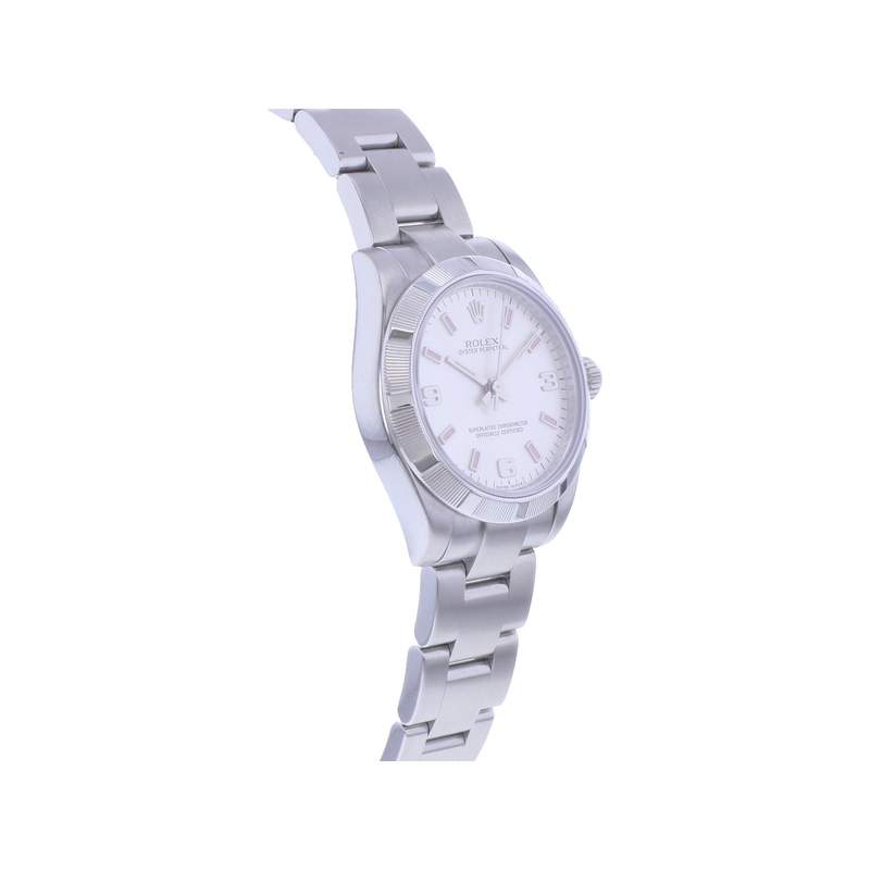 Montre d'occasion ROLEX Oyster Perpetual Medium femme mouvement automatique certifié (cosc) bracelet acier - vue 2