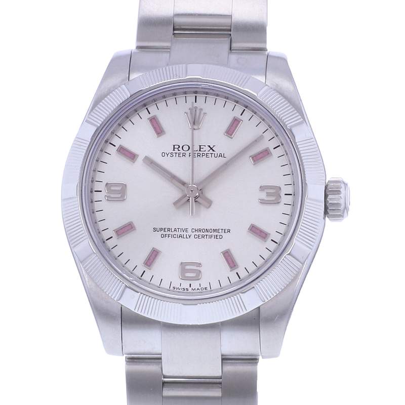 Montre d'occasion ROLEX Oyster Perpetual Medium femme mouvement automatique certifié (cosc) bracelet acier - vue D1