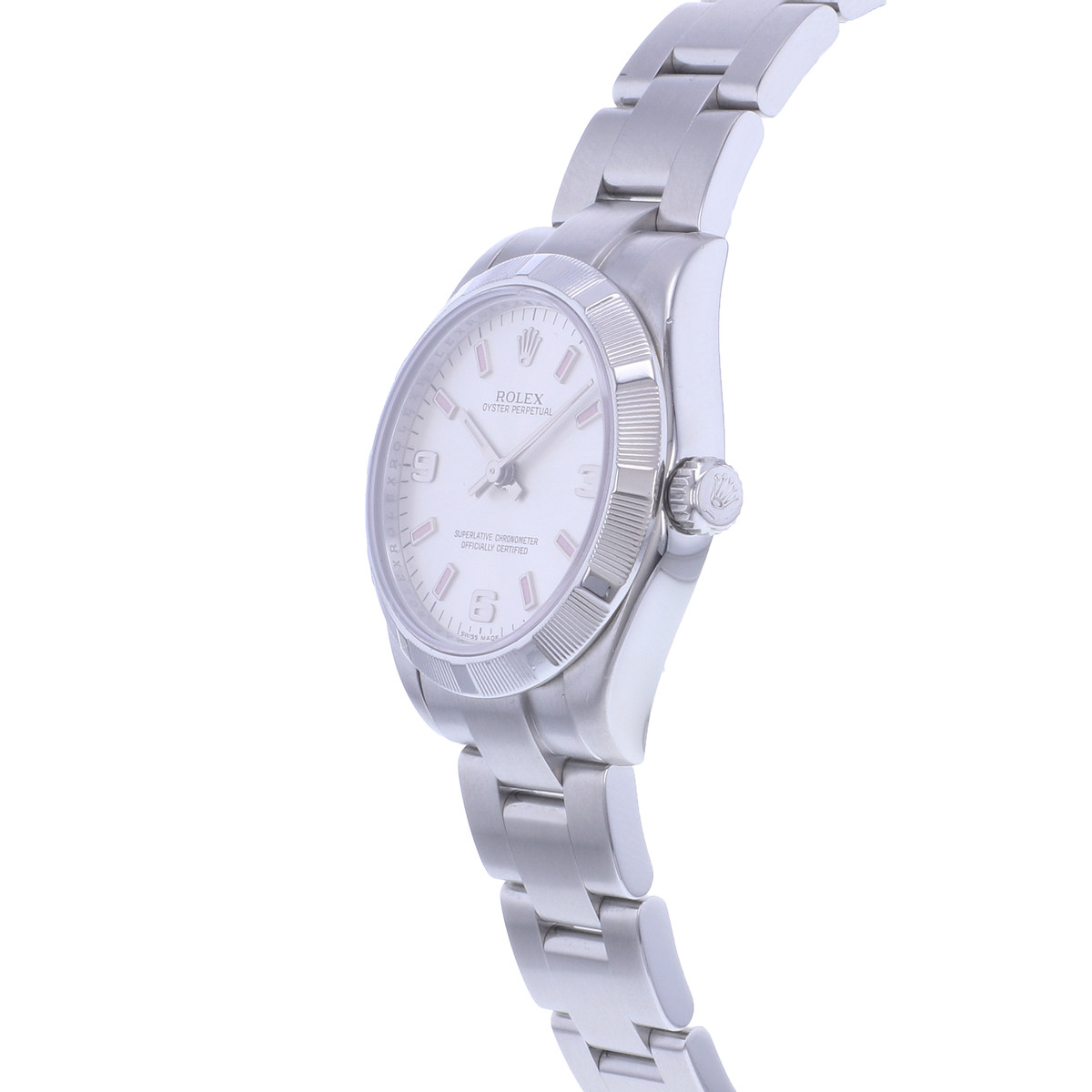 Montre d'occasion ROLEX Oyster Perpetual Medium femme mouvement automatique certifié (cosc) bracelet acier - vue D2