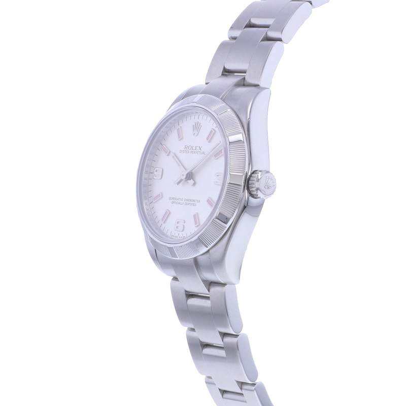 Montre d'occasion ROLEX Oyster Perpetual Medium femme mouvement automatique certifié (cosc) bracelet acier - vue D2