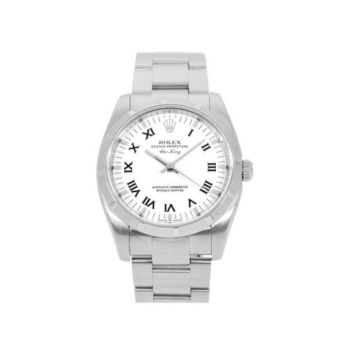 Montre d'occasion ROLEX Air King mixte mouvement automatique certifié (cosc) bracelet acier
