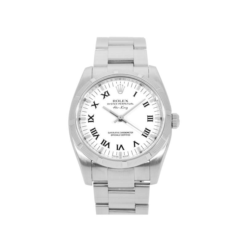 Montre d'occasion ROLEX Air King mixte mouvement automatique certifié (cosc) bracelet acier - vue 1
