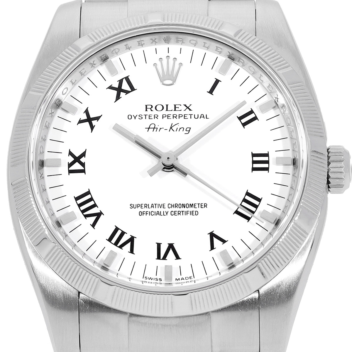 Montre d'occasion ROLEX Air King mixte mouvement automatique certifié (cosc) bracelet acier - vue D1
