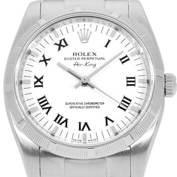 Montre d'occasion ROLEX Air King mixte mouvement automatique certifié (cosc) bracelet acier