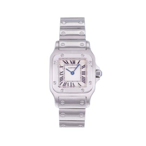 Montre d'occasion CARTIER Santos Galbée femme quartz bracelet acier