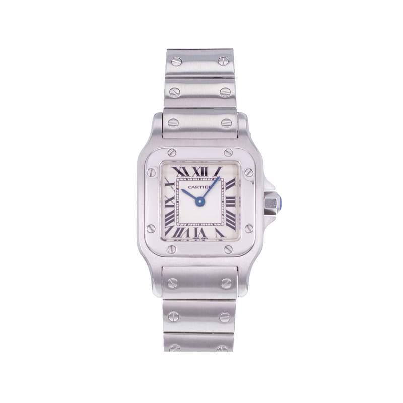 Montre d'occasion CARTIER Santos Galbée femme quartz bracelet acier - vue 1