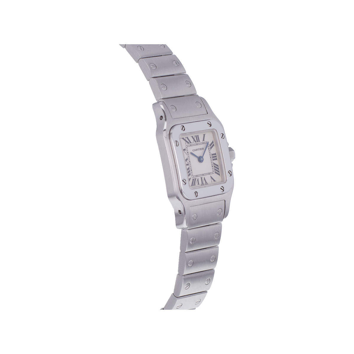 Montre d'occasion CARTIER Santos Galbée femme quartz bracelet acier - vue 2